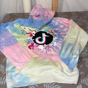 Colorful Tie-Dye Tik Tok Hoodie with Logo